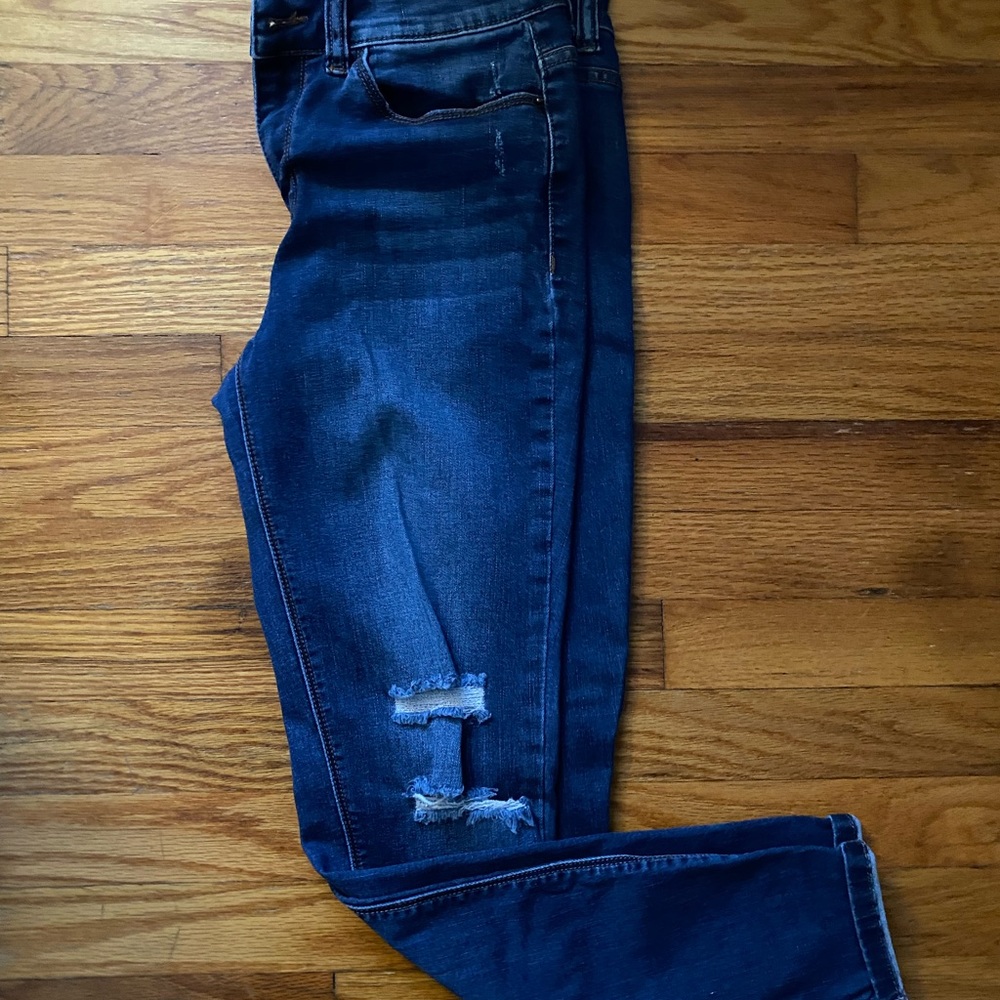 Sneak Peek distressed ankle cut jeans